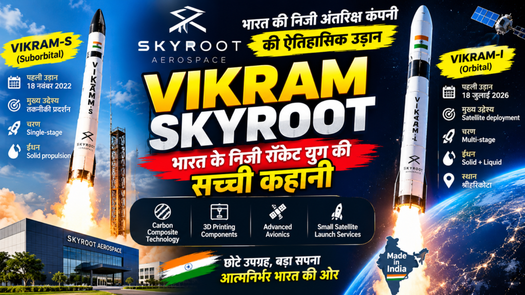 विक्रम रॉकेट: Skyroot Aerospace की अंतरिक्ष यात्रा और भारत के निजी स्पेस सेक्टर की नई कहानी