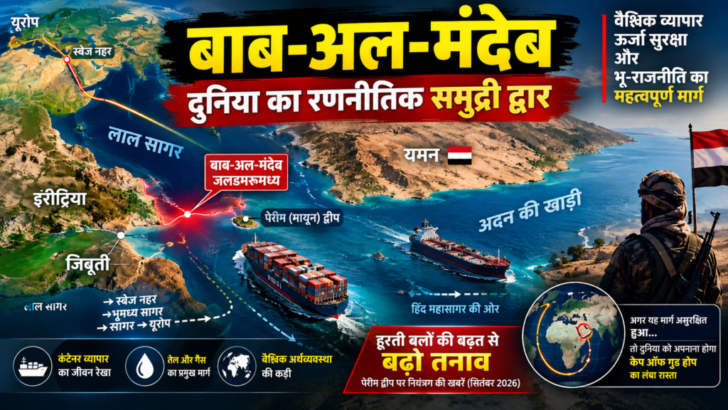 बाब-अल-मंदेब जलडमरूमध्य: दुनिया के व्यापार और ऊर्जा सुरक्षा का एक बेहद महत्वपूर्ण समुद्री द्वार